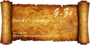 Gerő Zsombor névjegykártya